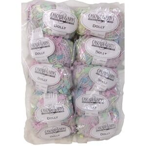 Cascade Yarns Dolly Pastel Multi Ribbon Flag Yarn 10 Skeins Color 02 Dye 491